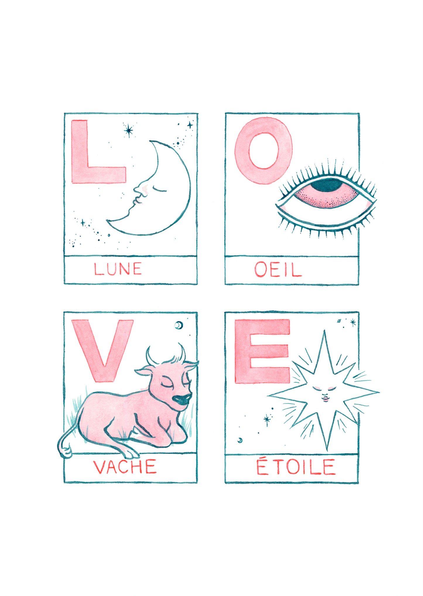 LOVE Art Poster by Phoebe Oliver
