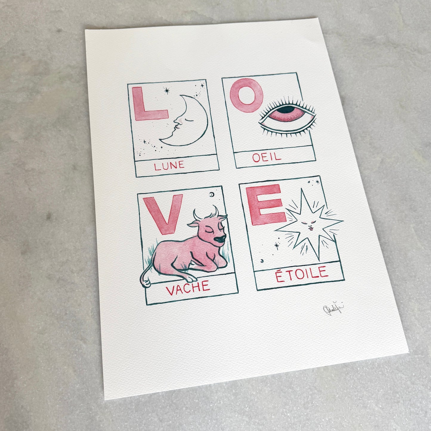 LOVE Art Poster by Phoebe Oliver